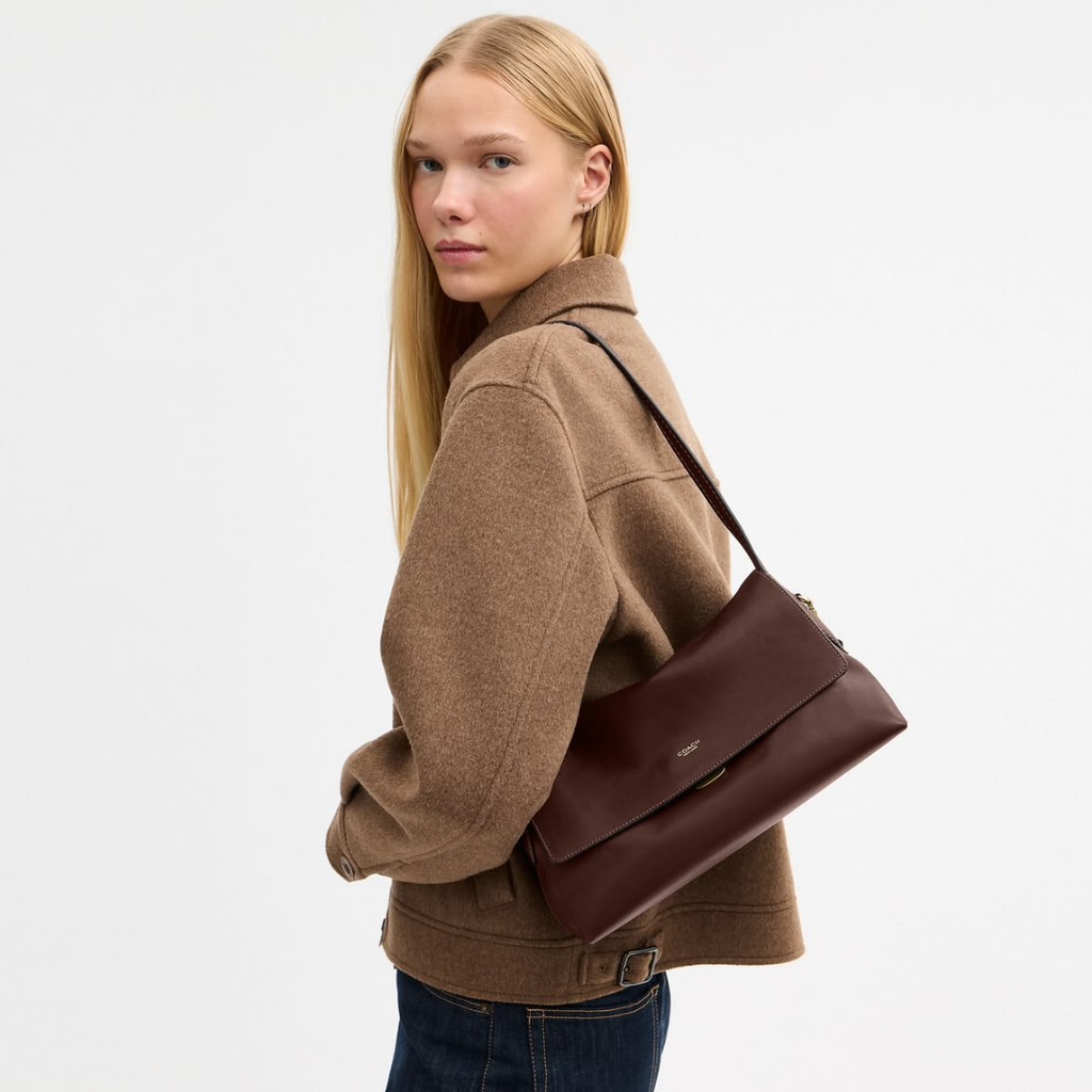 Chelsea Leather Shoulder Bag 36 "Brown"