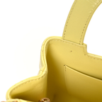 Shiny Aged Calfskin Quilted Nano Kelly Shopper "Light Yellow"