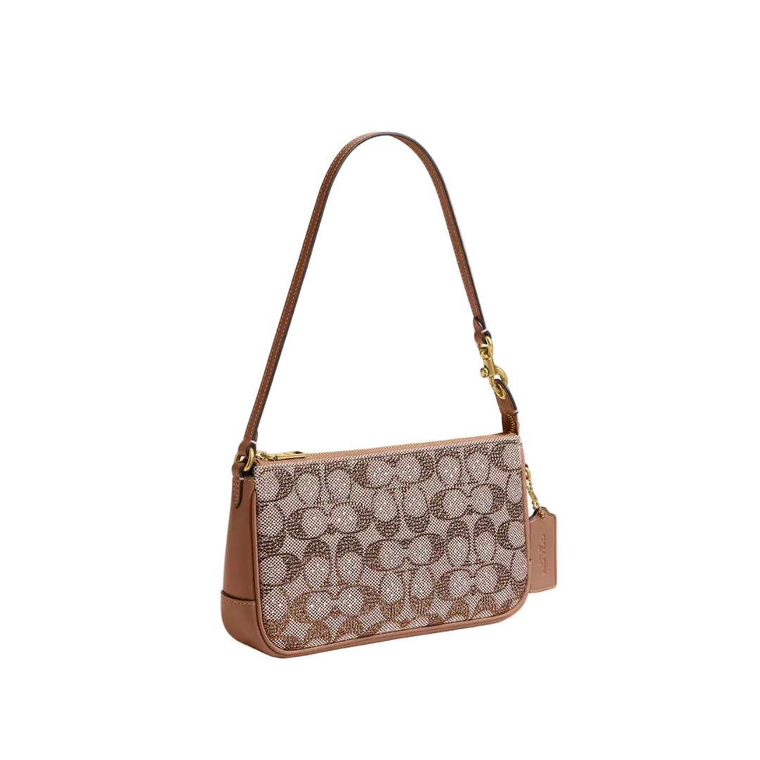 Crystal Signature Jacquard Plaza Bag "Mushroom"