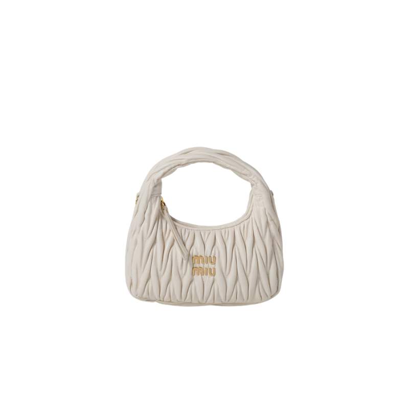 Wander matelassé nappa hobo White