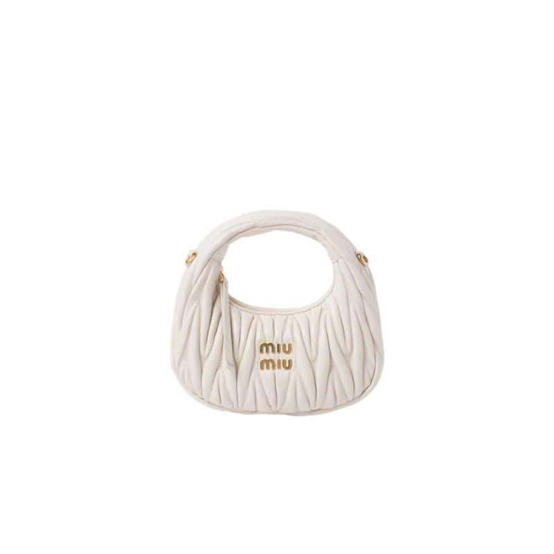 Wander matelassé nappa hobo White
