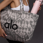 Yoga Contrast Print Canvas Tote Bag