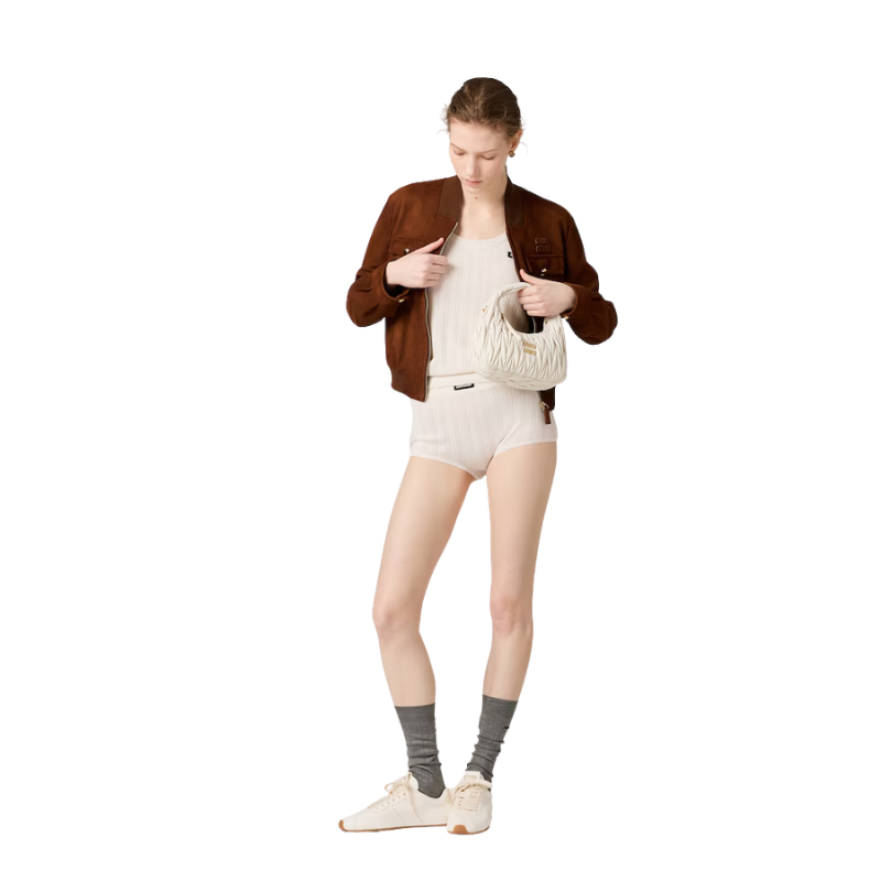 Wander matelassé nappa hobo White