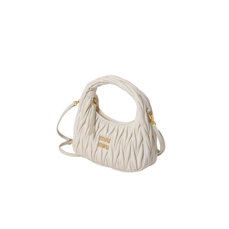 Wander matelassé nappa hobo White