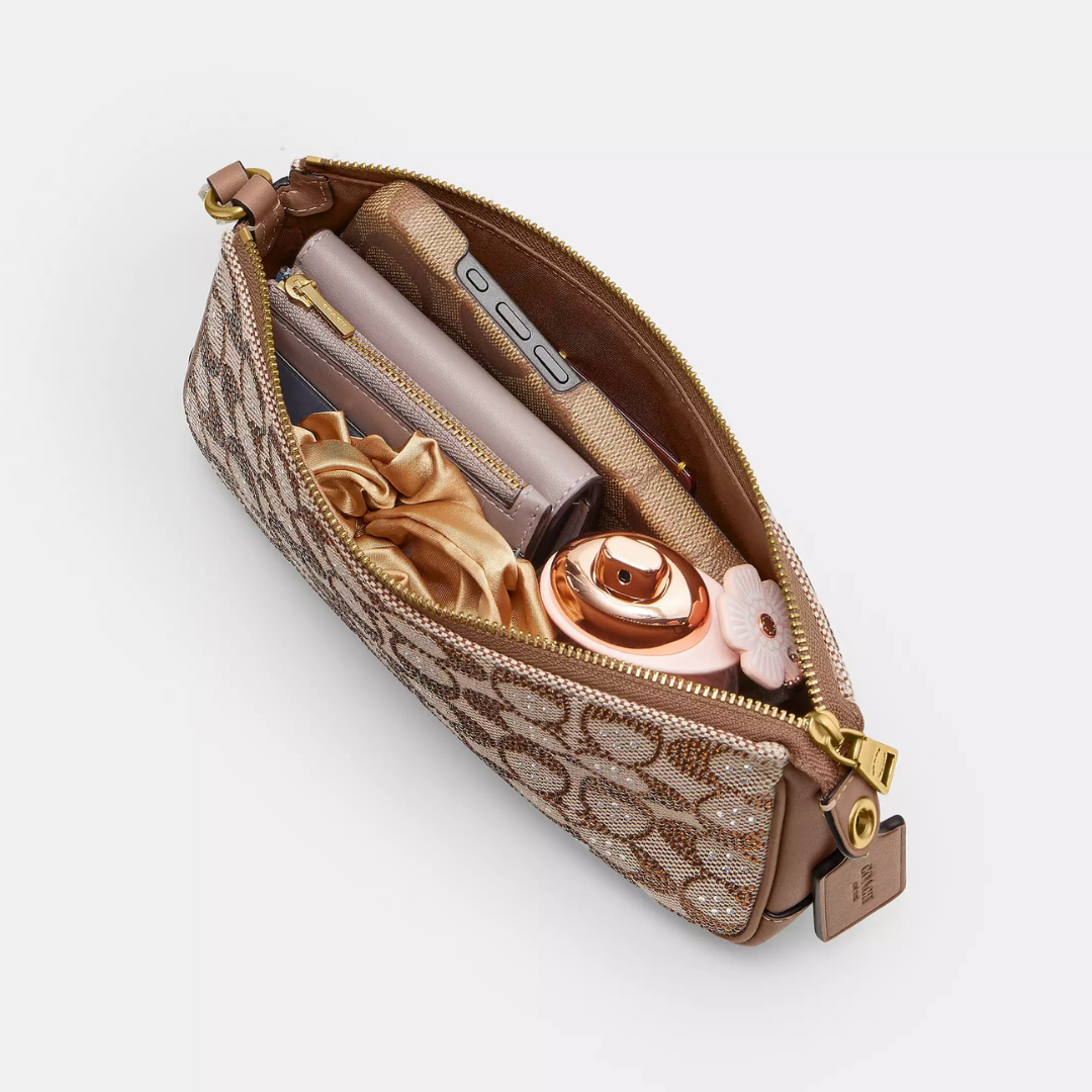 Crystal Signature Jacquard Plaza Bag "Mushroom"