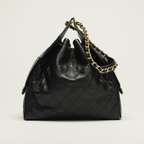 25 Medium Handbag Grained Calfskin "Black"