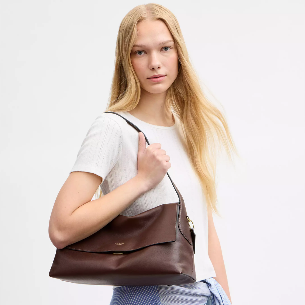 Chelsea Leather Shoulder Bag 36 "Brown"