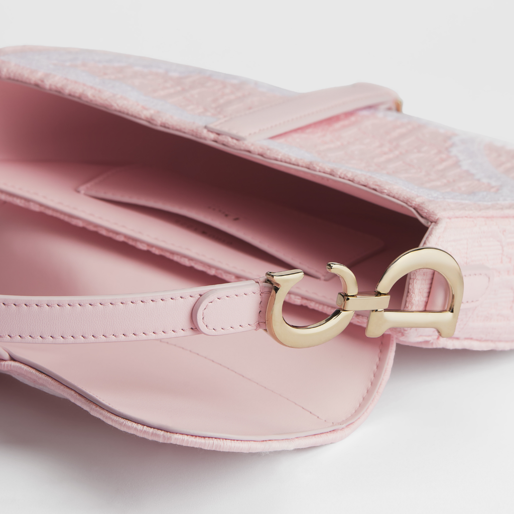 Dioramour Small Saddle Bag "Soupir pink / white lace"