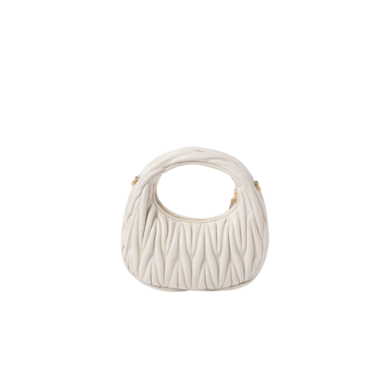 Wander matelassé nappa hobo White