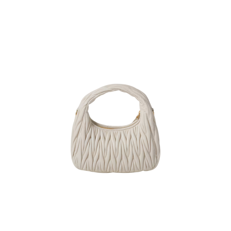 Wander matelassé nappa hobo White