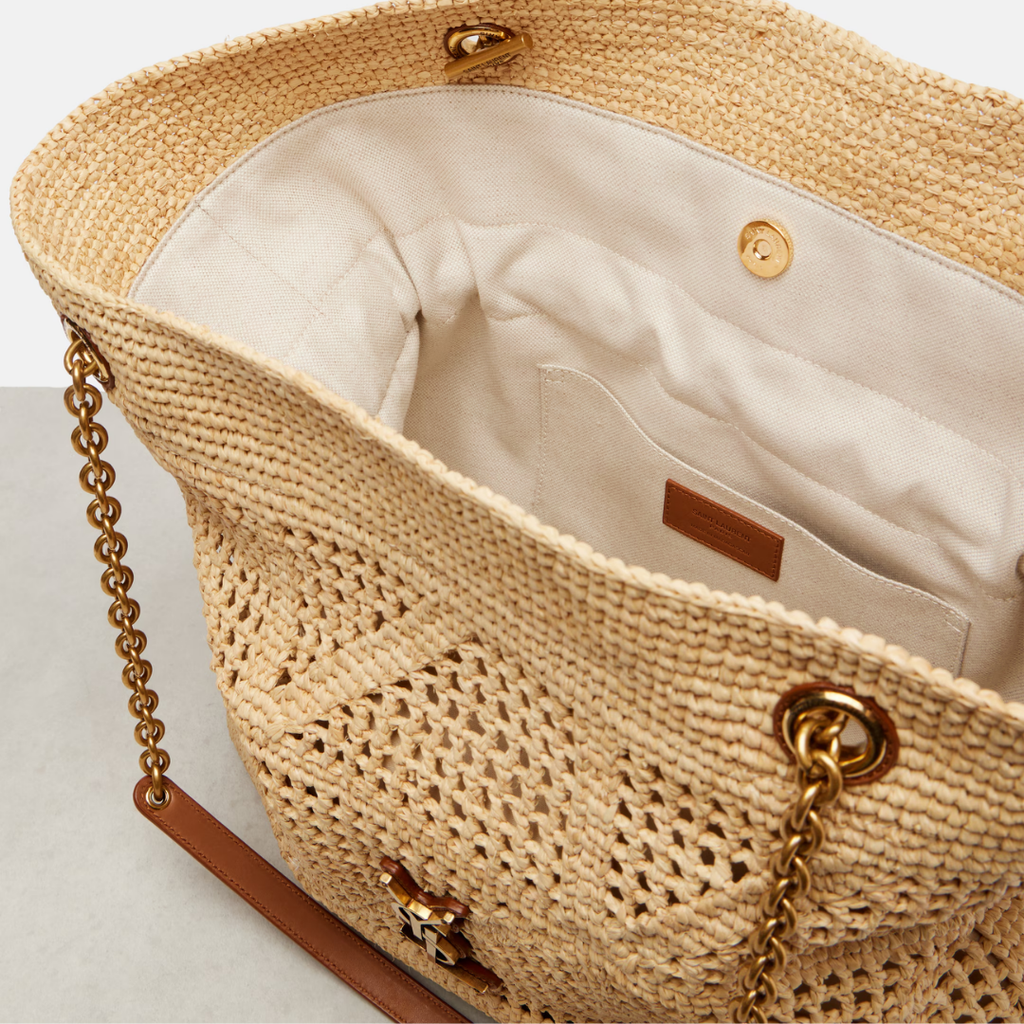 Jamie Shopping Tote Bag in Raffia
