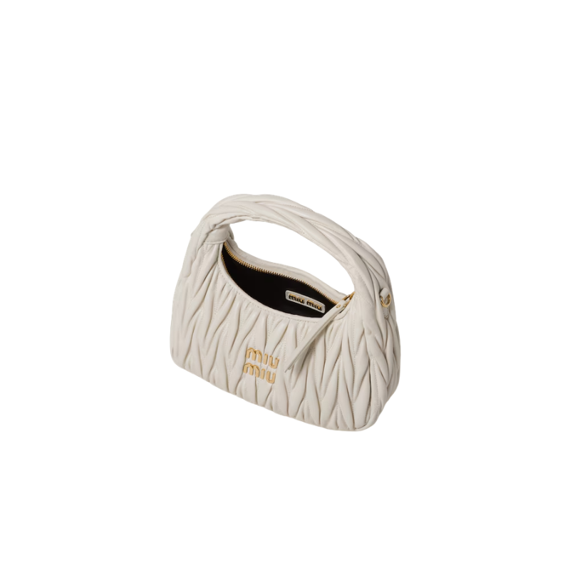 Wander matelassé nappa hobo White