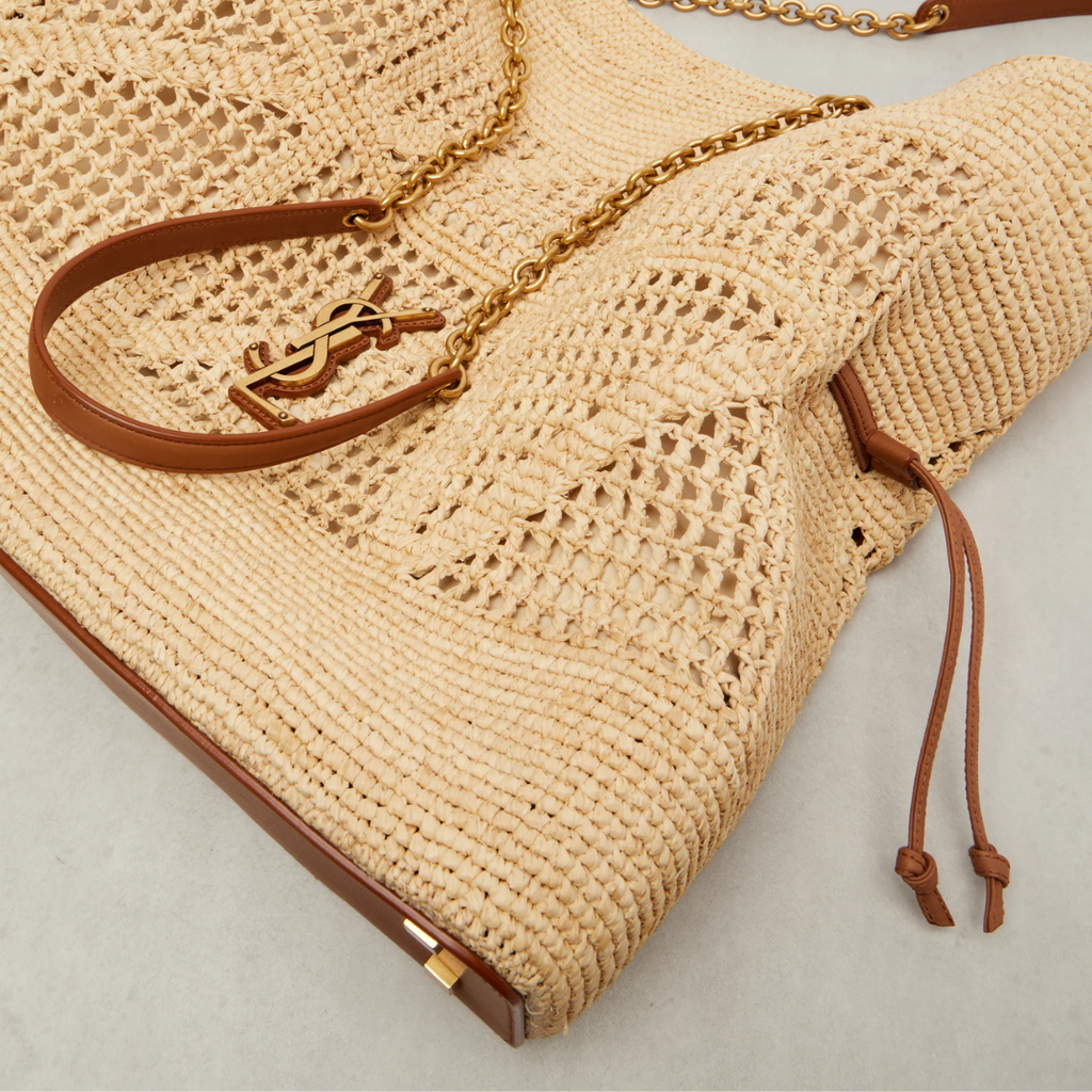 Jamie Shopping Tote Bag in Raffia
