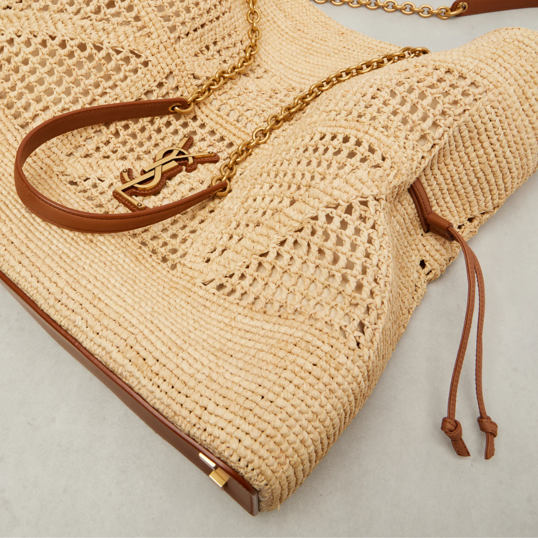Jamie Shopping Tote Bag in Raffia