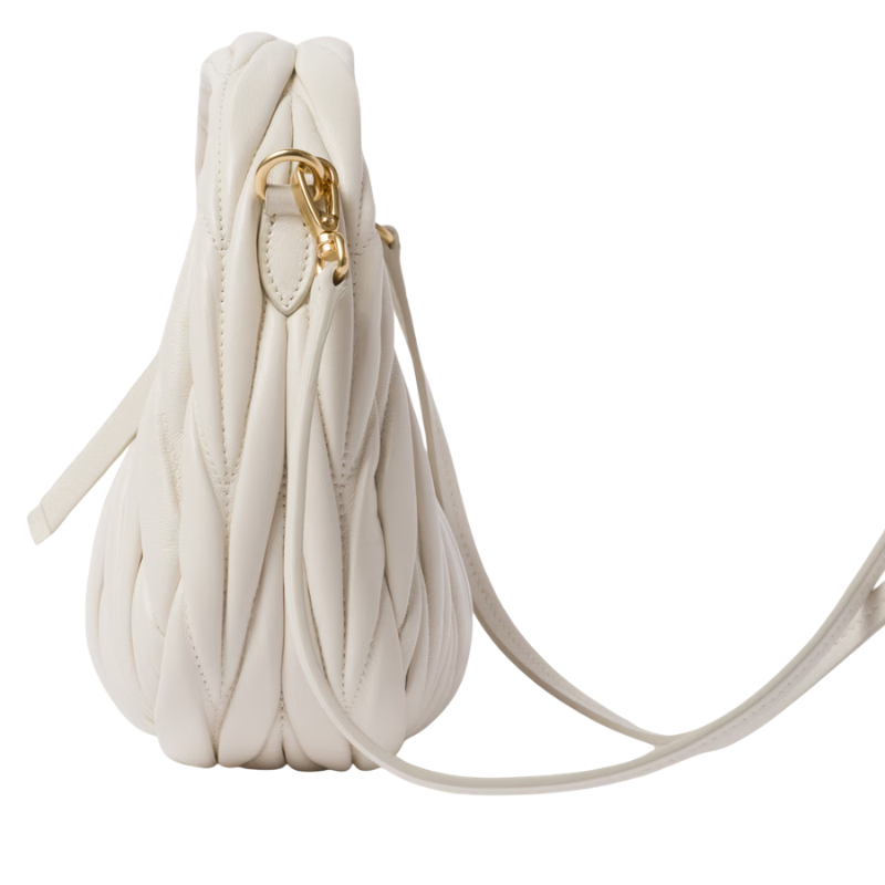 Wander matelassé nappa hobo White