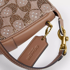 Crystal Signature Jacquard Plaza Bag "Mushroom"